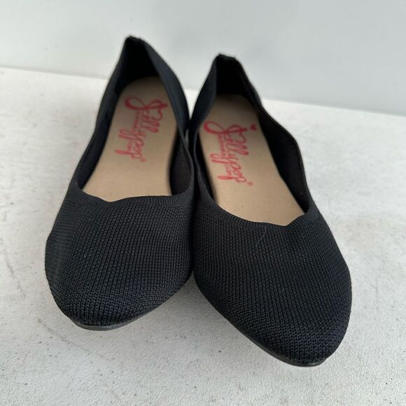 Jellypop Apex Memory Foam Knit Slip On Black Flats Ballet Womens Size 8,5M New - Picture 3 of 8